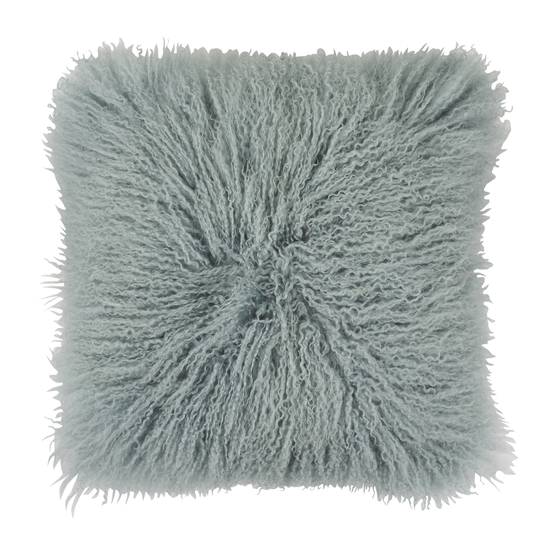 Das Produkt ist das Kissen GLORY dusty aqua, 40 x 40 cm. Das Kissen hat einen zarten Aqua-Farbton.