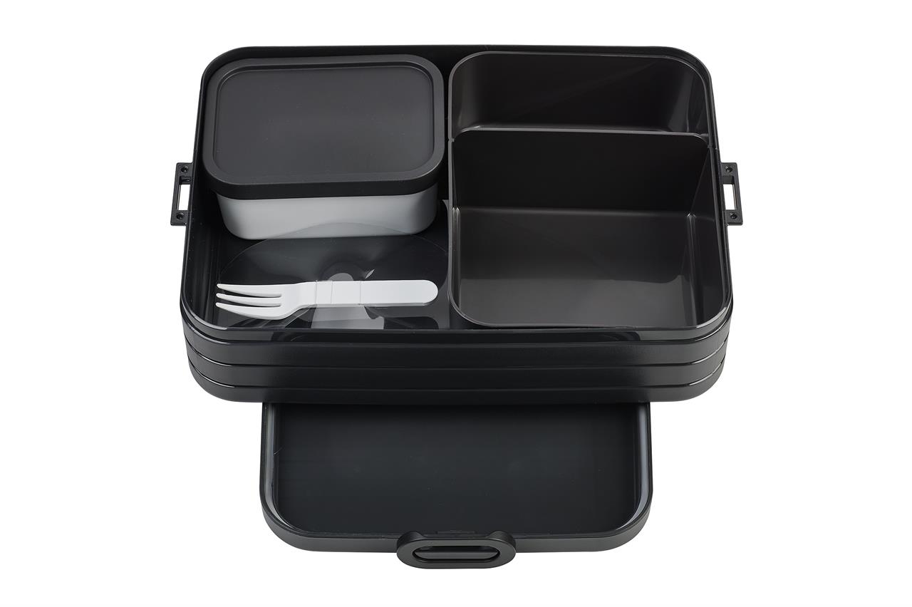 Mepal - Bento Brotdose Large Take A Break - 1,5 l - Nordic black | Brotdose mit Bento Box - Für 2 Sandwiches oder 4 Brotscheiben - Lunchbox für kleine Snacks & Reste - Brotdose Erwachsene - Bild 11