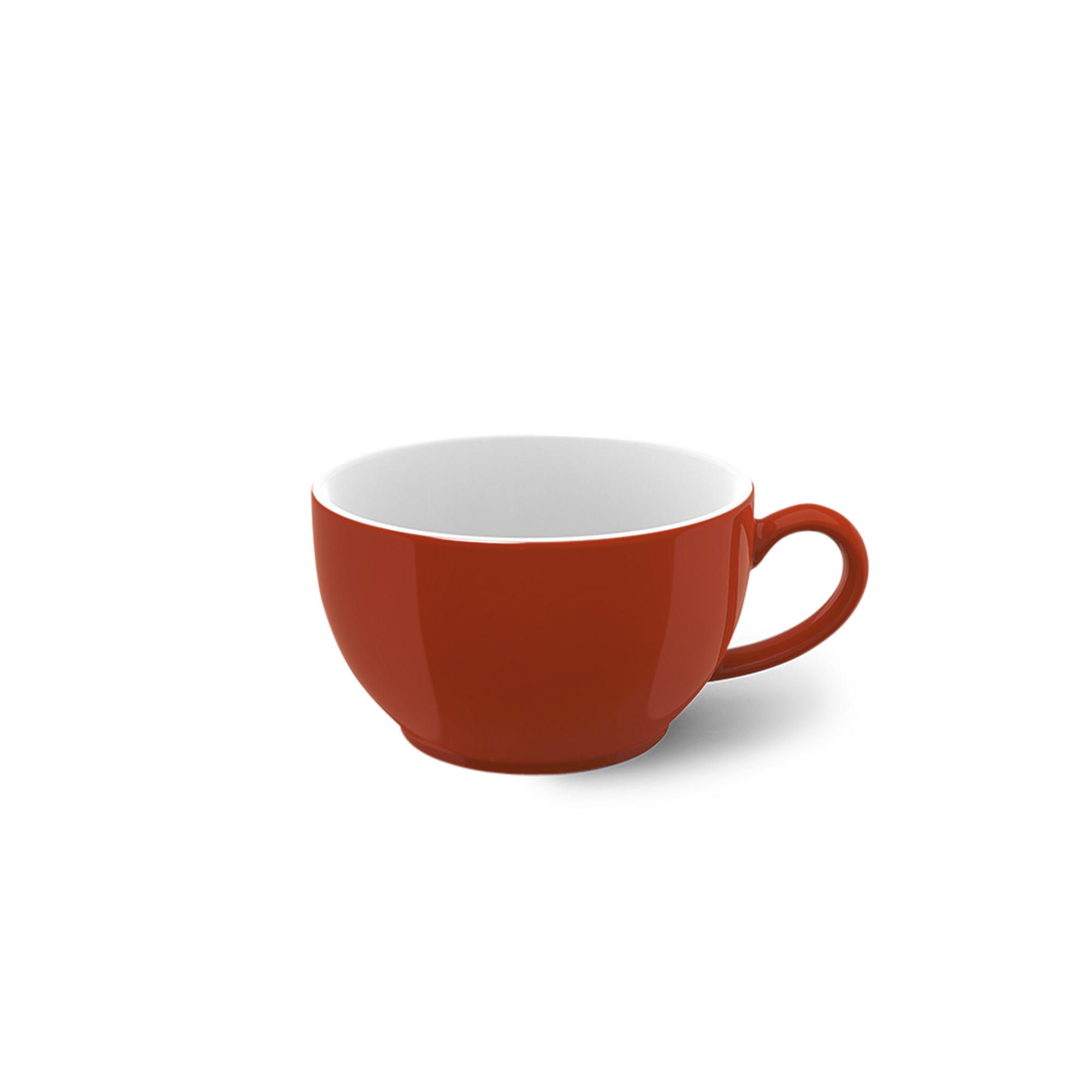 Die Kaffee Obertasse 0,25 l Paprika Solid Color ist abgebildet. Die Tasse hat ein einfaches, einfarbiges Design in Paprika-Rot.