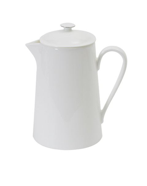 Dies ist eine Kaffeekanne aus der Platin Line Fine Bone China Kollektion. Sie fasst 1,0 Liter und hat eine konische Form.