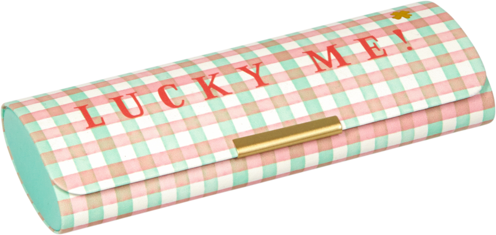 Dieses Bild zeigt das Produkt 'Brillenetui Mit Putztuch - Viel Glück'. Es bietet optimalen Schutz für Brillen und enthält ein Reinigungstuch.