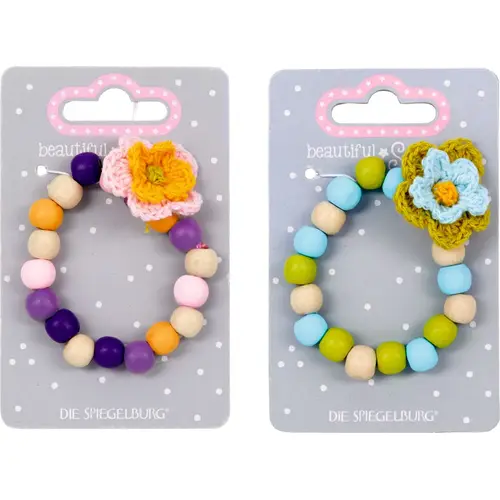 Holz-Armband mit Blume - beautiful Stars