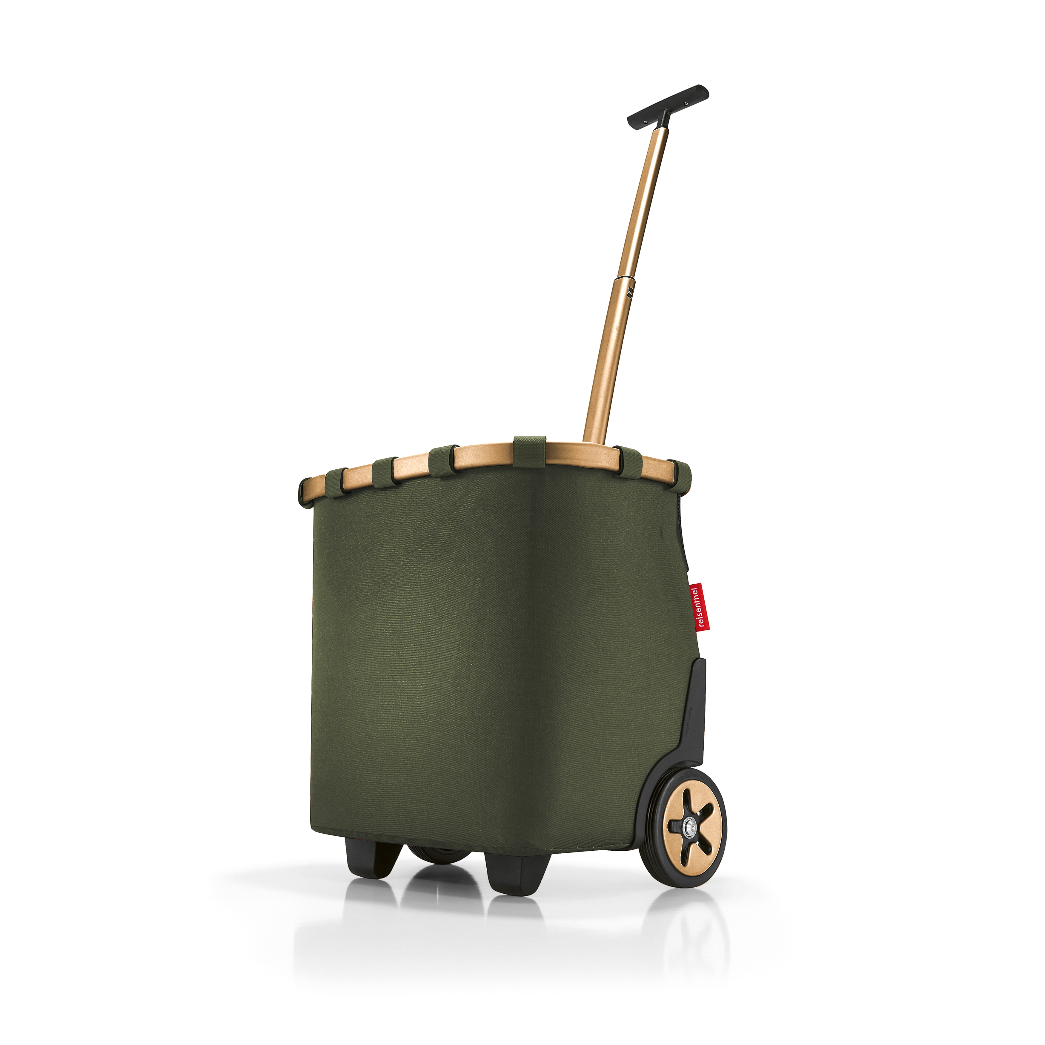 Hier wird der Carrycruiser forest gold Einkaufstrolley präsentiert. Die Aufnahme zeigt das Produkt von einer anderen Perspektive.