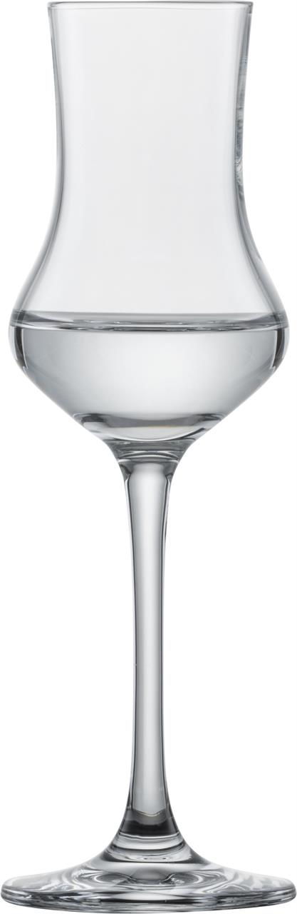 Das Bild zeigt ein elegantes Digestifglas aus der Produktreihe "A 6er Digestif Set Classico". Das Glas hat einen langen Stiel und eine bauchige Form, ideal für feine Spirituosen.