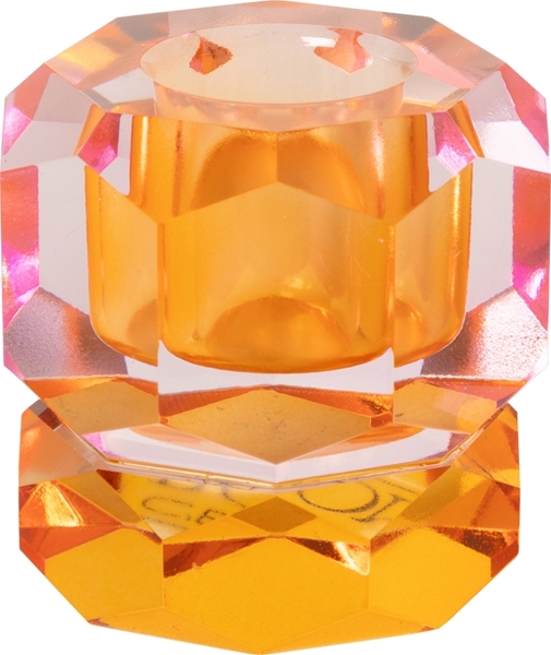 Kristallhalter in der Farbe Tangerine und Pfirsich Ombra abgebildet. Das Produkt misst 4,5 mal 4,5 Zentimeter.