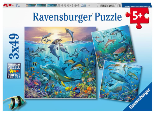 Tierwelt des Ozeans - Puzzle 3x49 Teile