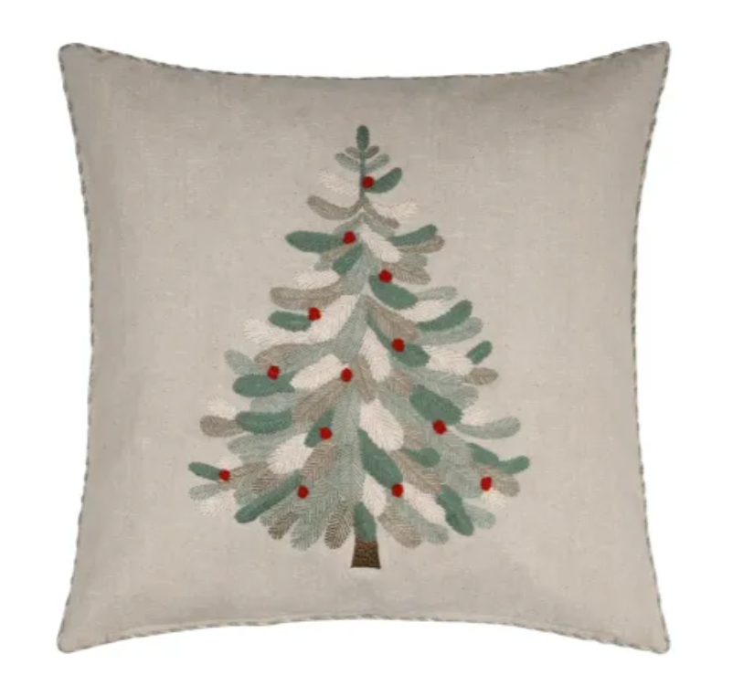 Das Produkt PROFLAX CHRISTMAS TREE natural, 45x 45 cm wird gezeigt. Es ist ein dekoratives Kissen mit Weihnachtsbaum-Motiv in Naturfarben.