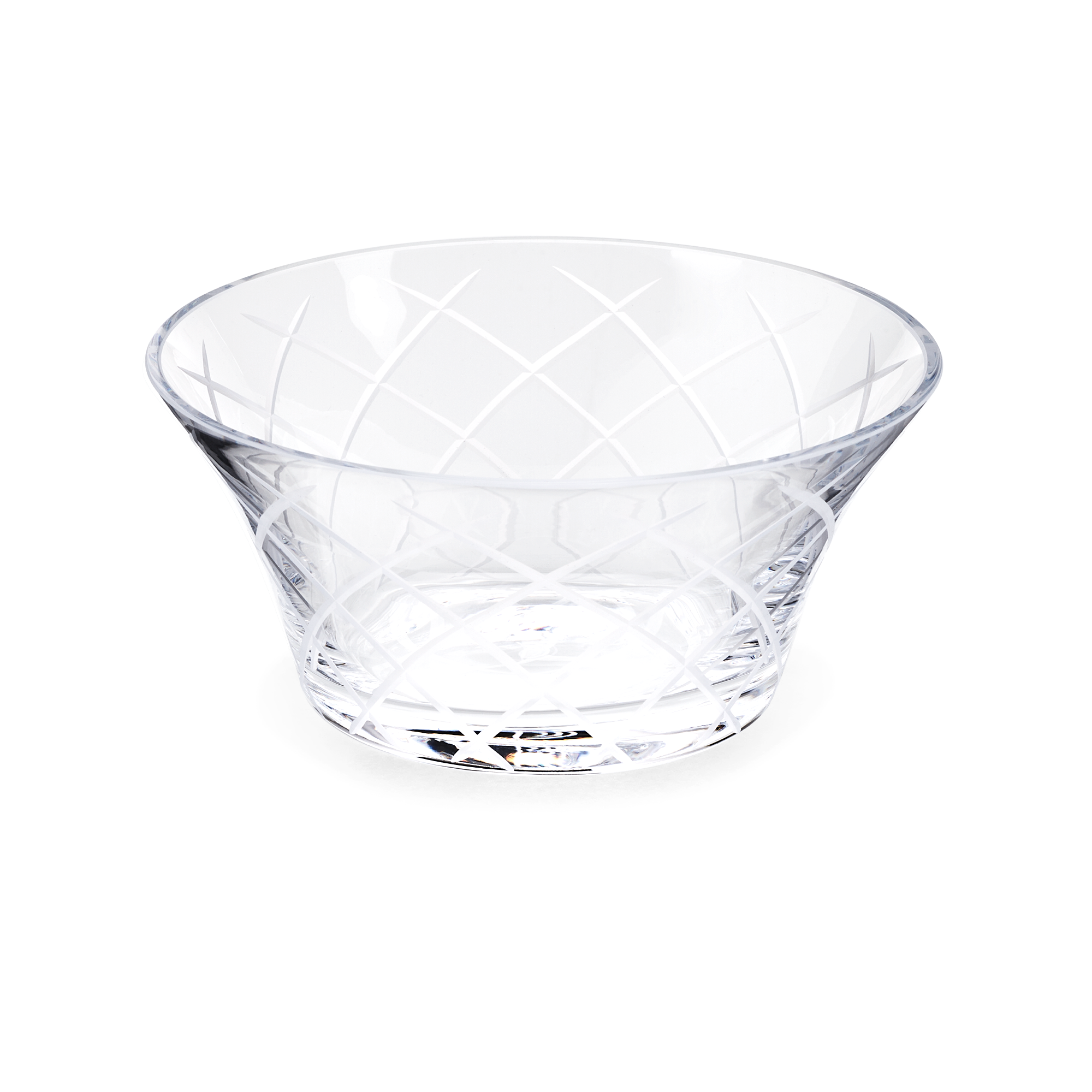 Dessertschale mit 14 cm Durchmesser im Kreuzschliff-Design aus Glas. Das Produkt heißt Cipriani Kreuzschliff Glas Kla.