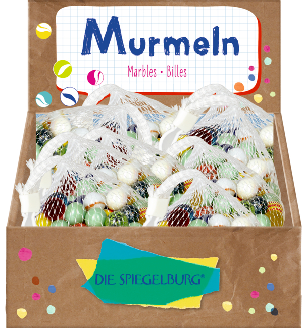 Das Bild zeigt Bunte Geschenke - Murmeln. Die Murmeln sind bunt und ideal als kleines Geschenk geeignet.