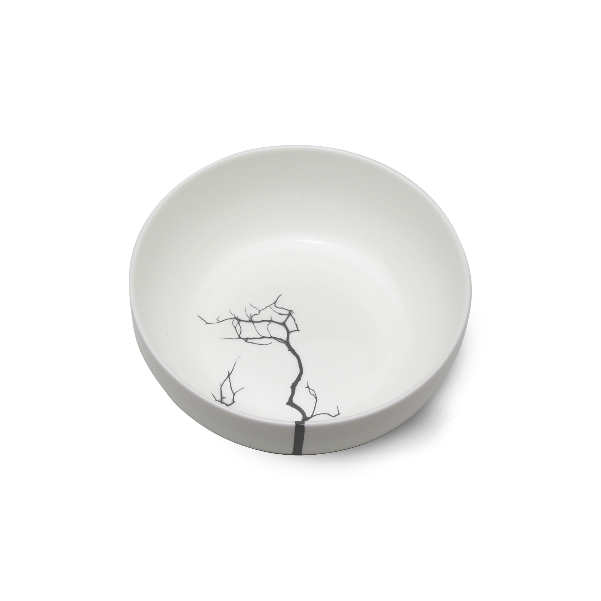 Dies ist eine Reisschale mit 13 cm Durchmesser und einem Fassungsvermögen von 0,50 Litern. Sie gehört zur Serie Black Forest Fine Bone China.