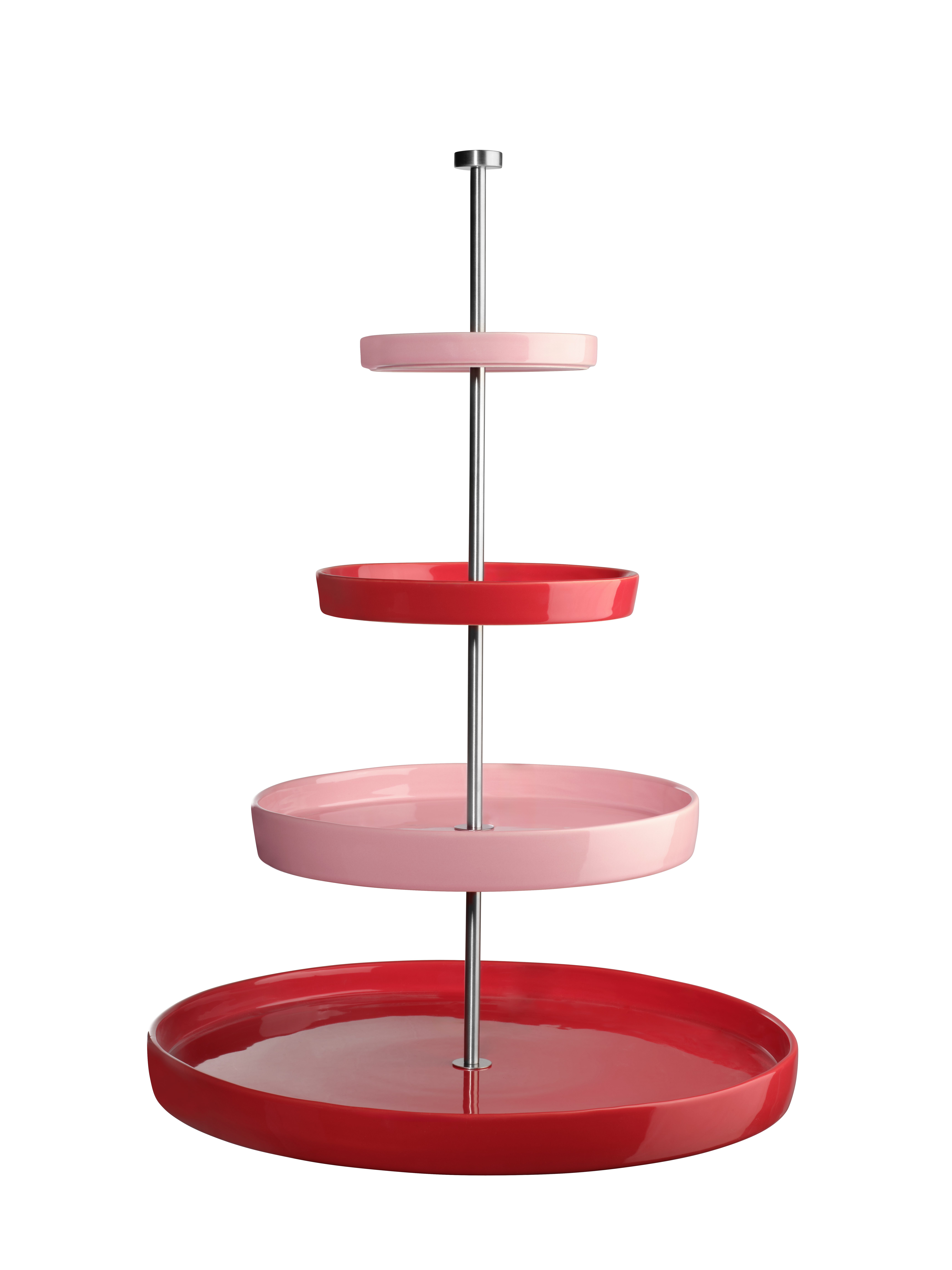 Eine 4-stufige Etagere mit dem Namen 'strawberry smoothie' ist abgebildet. Das Produkt eignet sich ideal zum stilvollen Präsentieren von Speisen.