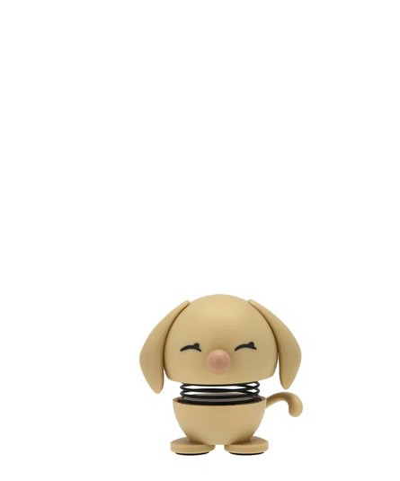 Abgebildet ist der Hoptimist Retriever XS Beige. Die kleine beige Figur stellt einen Retriever dar.
