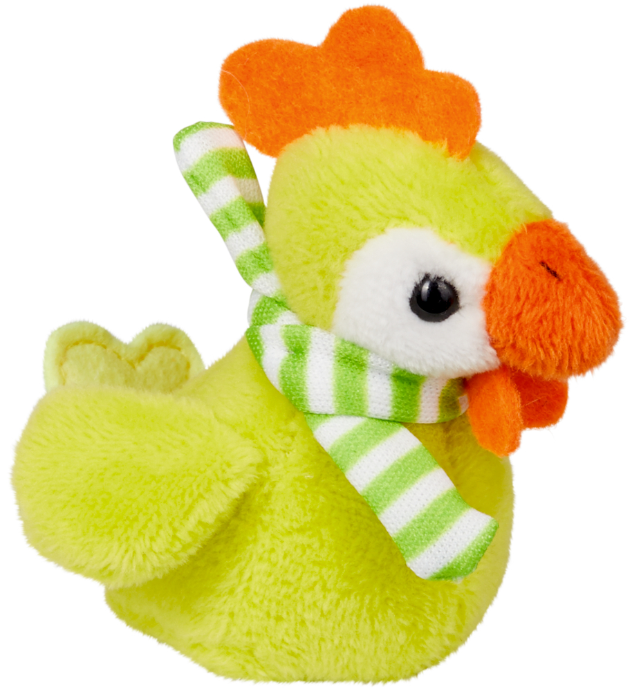 Bunte Hühner Fröhliche Ostern ist auf dem Bild zu sehen. Das Produkt zeigt bunte Osterhühner für eine festliche Dekoration.