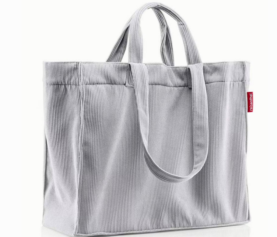 Hier ist die Tasche Softshopper Cord Grey abgebildet. Sie hat eine schlichte, graue Cordoptik.