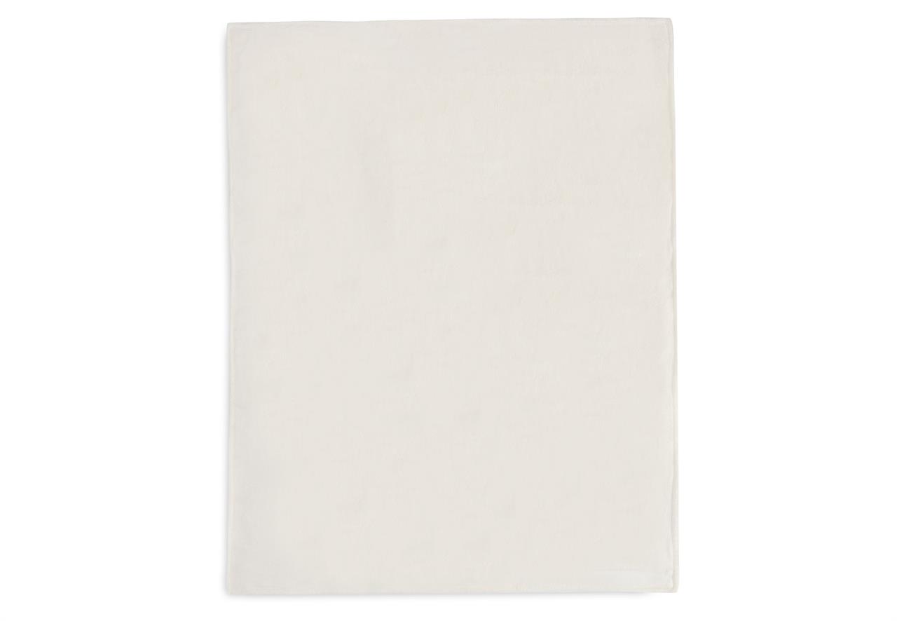 Die Abbildung zeigt die Decke Wiege 75x100cm Cosy Knit in der Farbe Ivory/Velvet. Sie ist rechteckig und hat eine weiche, einfarbige Oberfläche.