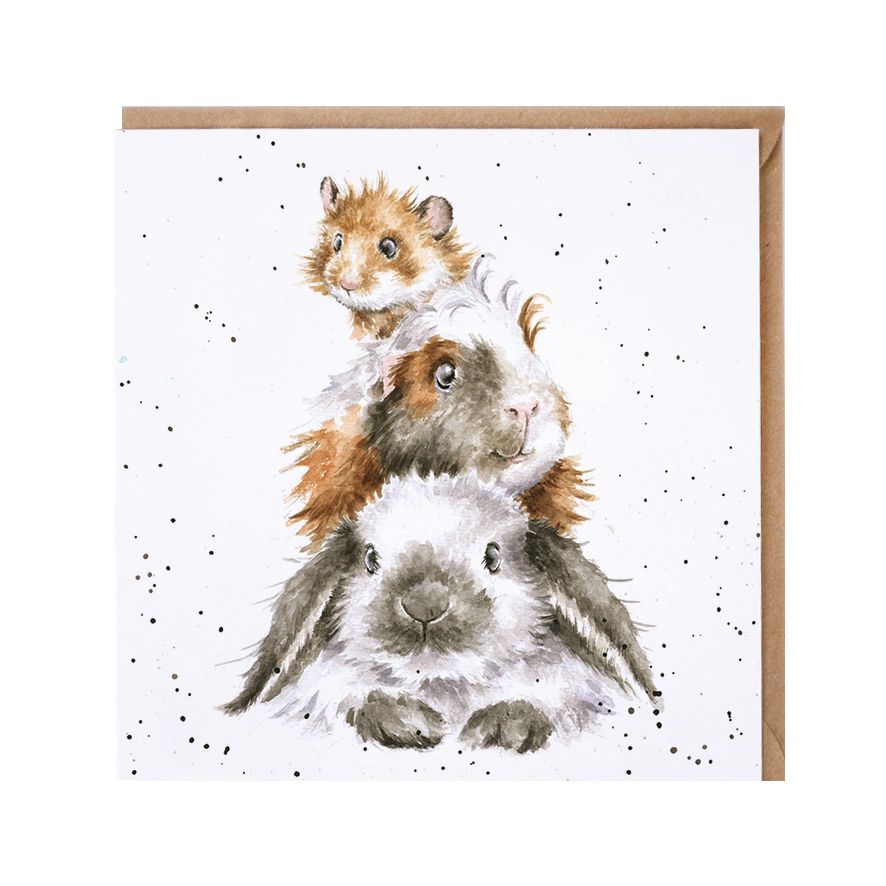 Karte mit dem Motiv 'Piggy in the Middle'. Diese Karte illustriert ein Schwein in der Mitte.