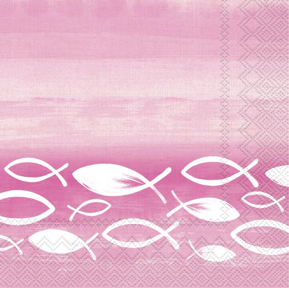 JOYFUL FISH pink Lunch-Servietten L 999555. Diese rosa Servietten bringen Farbe auf den Tisch.