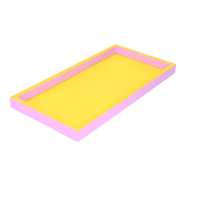 Neo, Tablett, 30x2x15, gelb/rosa ist ein rechteckiges Tablett in Gelb und Rosa. Das Tablett bringt leuchtende Farbakzente in jeden Raum.