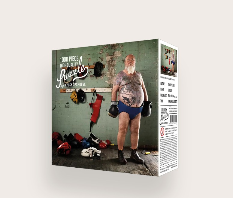 Das Bild zeigt das Produkt 'Puzzle Boxer 1000 Teile'. Es handelt sich um ein Puzzle mit dem Motiv eines Boxers.