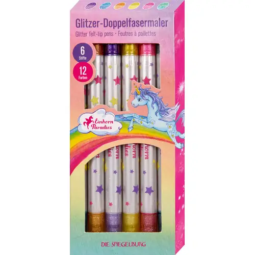 Einhorn-Paradies - Glitzer-Doppelfasermaler