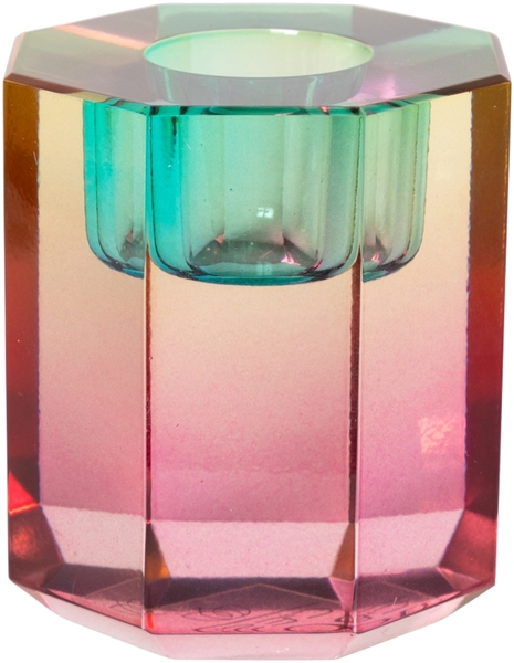 Das Bild zeigt einen Kristallhalter in pink ombre. Er hat die Maße 6x5x5 Zentimeter.