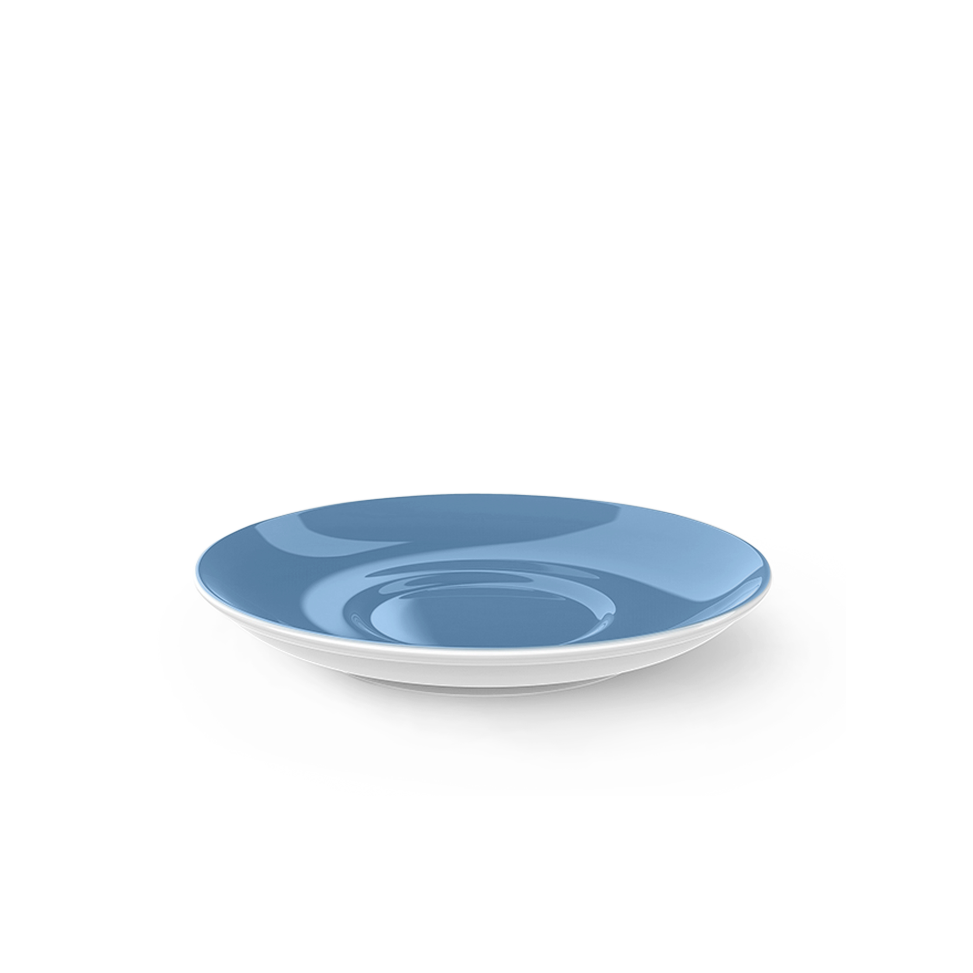 Zu sehen ist eine Kaffee Untertasse 14,5 cm im Vintage Blue Solid Color Design. Das schlichte blaue Design verleiht dem Geschirr einen klassischen Touch.