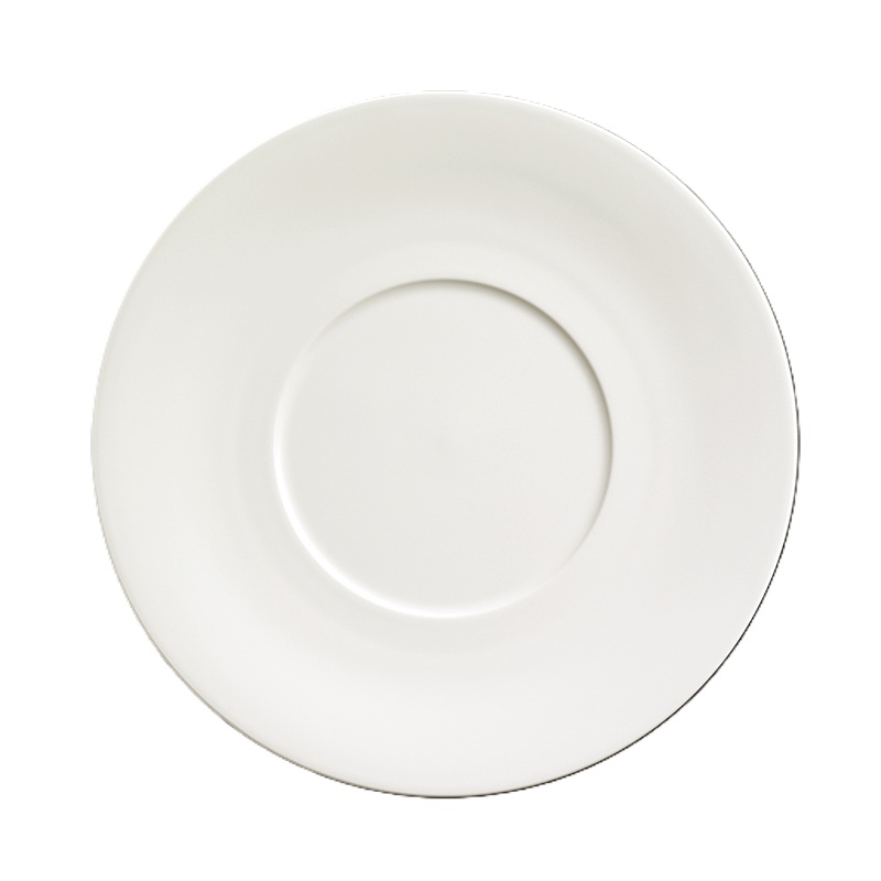 Ein flacher Gourmet-Teller aus Fine Bone China in reinem Weiß mit 31 cm Durchmesser. Der Teller ist ideal für stilvolles Anrichten von Speisen.