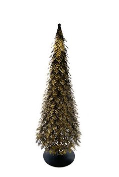 Der Dekobaum Castillo antik-gold H90cm ist ein dekorativer Baum in antik-goldener Farbe. Er steht auf einem runden Sockel und eignet sich ideal als festliche Dekoration.