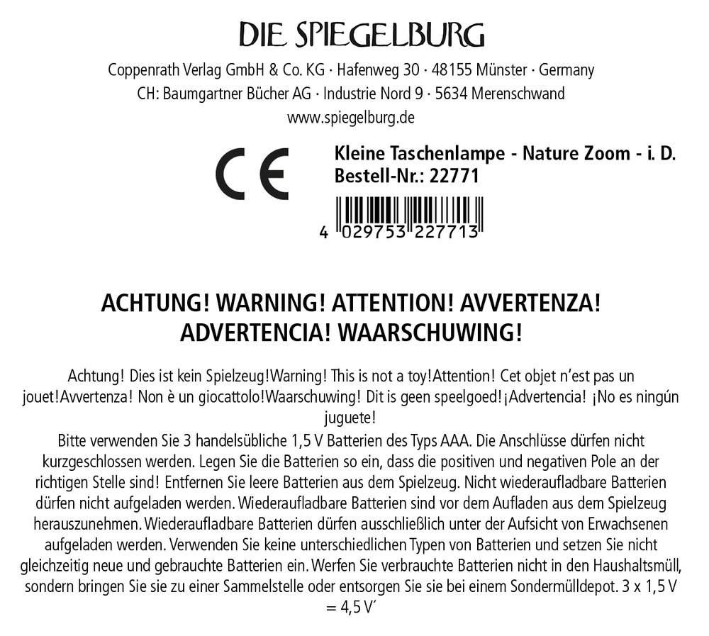 Das Bild zeigt die 'Nature Zoom - Kleine Taschenlampe'. Sie eignet sich besonders gut für Outdoor-Aktivitäten.