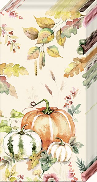 Das Produkt ist PUMPKIN LOVE Cream Papiertaschentücher PT 925060. Es zeigt eine Packung Papiertaschentücher mit Kürbis-Dekor.