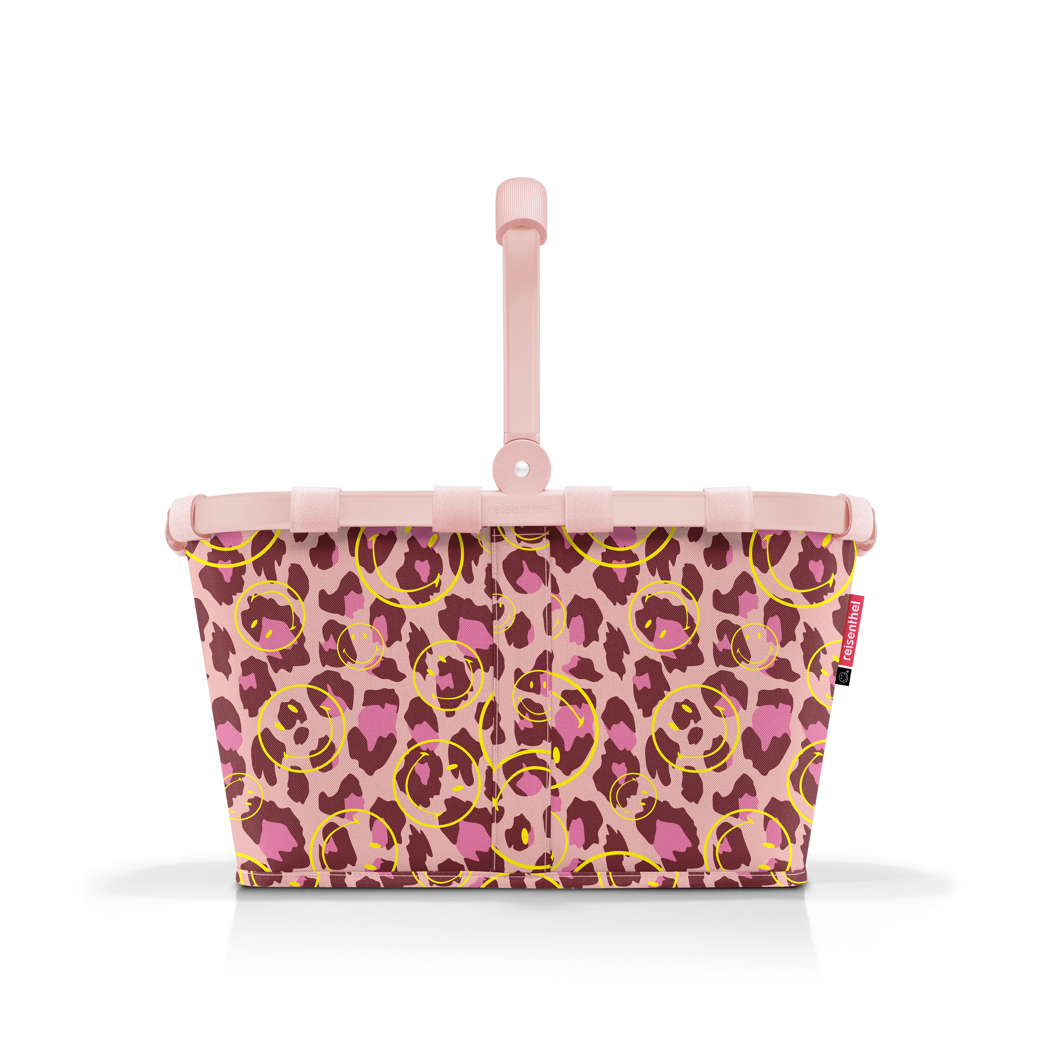 Hier ist der Carrybag Smiley® Leo Blush Einkaufskorb zu sehen. Der praktische Korb besticht durch sein fröhliches Design.