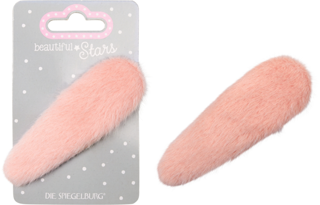 Das Foto zeigt den XXL-Haarclip Plüsch - beautiful Stars. Der Haarclip ist besonders weich und auffällig gestaltet.