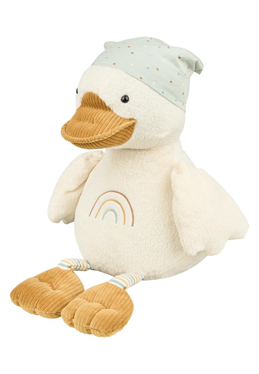 Das Kuscheltier XL Edda in Cremeweiß ist zu sehen. Es lädt Kinder zum Spielen und Kuscheln ein.