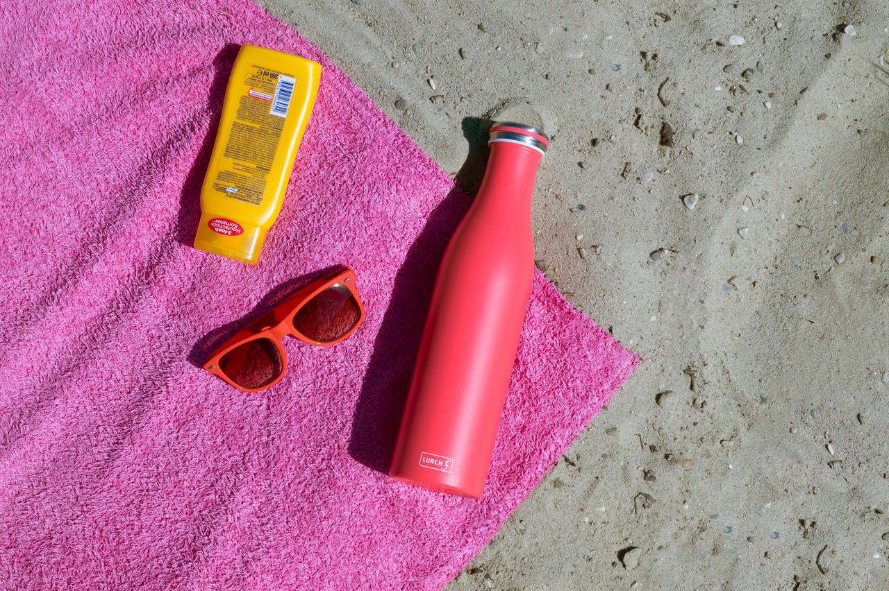 Pinke Isolier-Flasche aus Edelstahl, 0,75 Liter