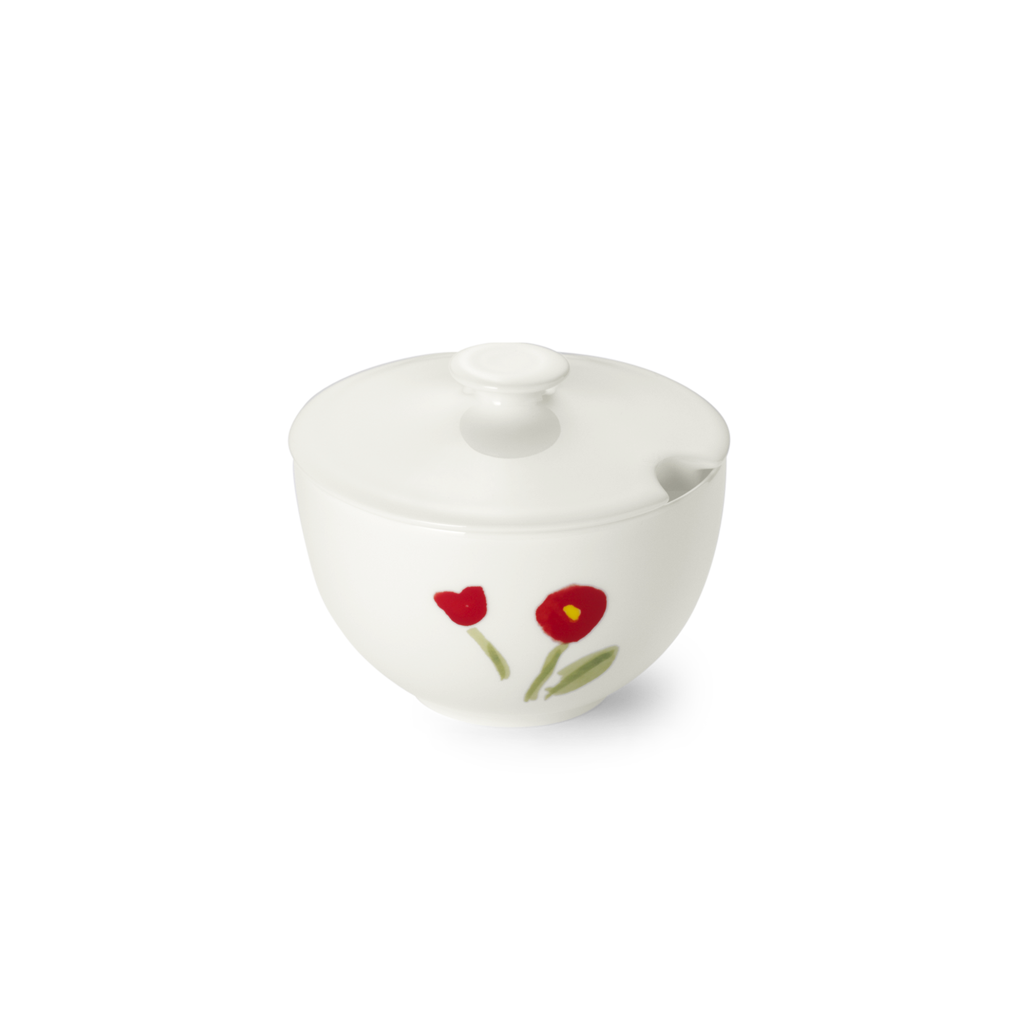 Dies ist eine Zuckerdose mit einem Fassungsvermögen von 0,25 Litern aus der Reihe Impression Blume Rot Fine Bone China. Die Zuckerdose hat ein rotes Blumenmuster und eignet sich perfekt für den Alltag.