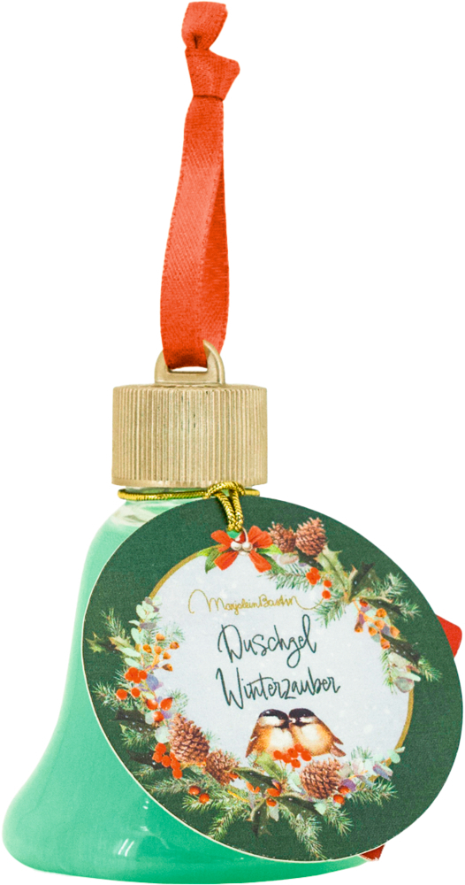 Das Bild zeigt das Produkt Duschgel Winterzauber - M. Bastin (Zauberhafte Win. Es handelt sich um ein winterliches Duschgel mit festlichem Design.