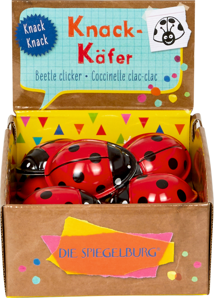 Das Bild zeigt das Produkt 'Bunte Geschenke - Knack-Käfer'. Es handelt sich um ein buntes Geschenk mit einem Knack-Käfer-Motiv.