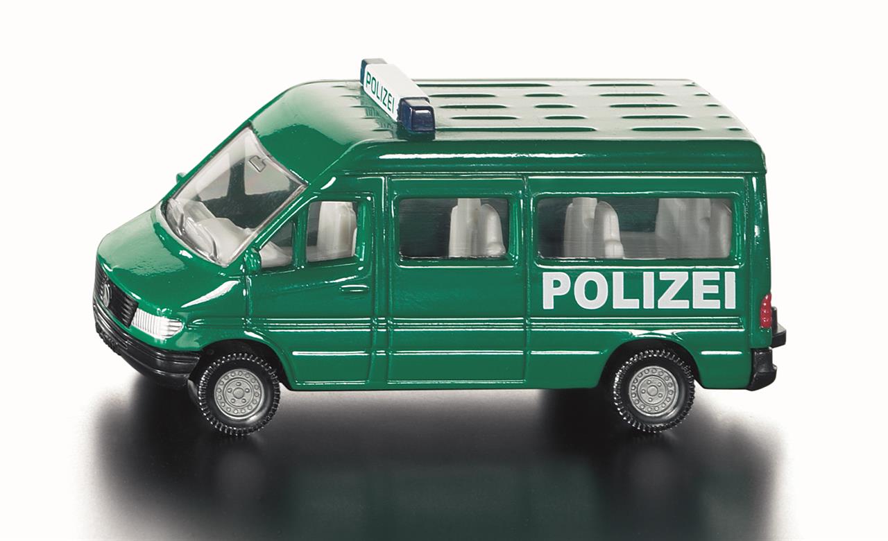 Hier sehen Sie einen Polizeibus 0804. Das Fahrzeug ist im Einsatz dargestellt.
