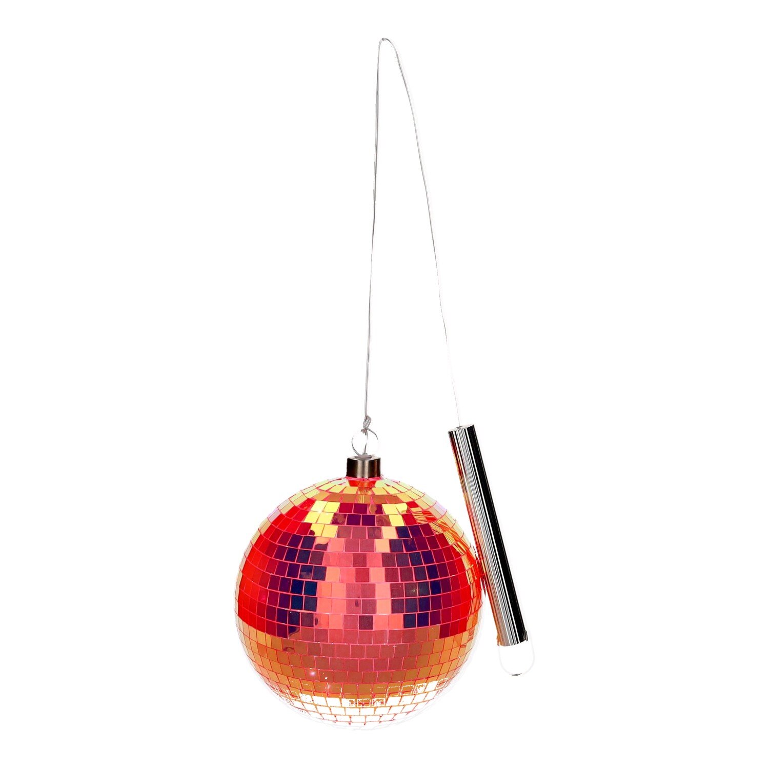 LED-Kugel mit einem Durchmesser von 15cm in Neon-Orange. Die Kugel ist aus der Disco LED-Kollektion.