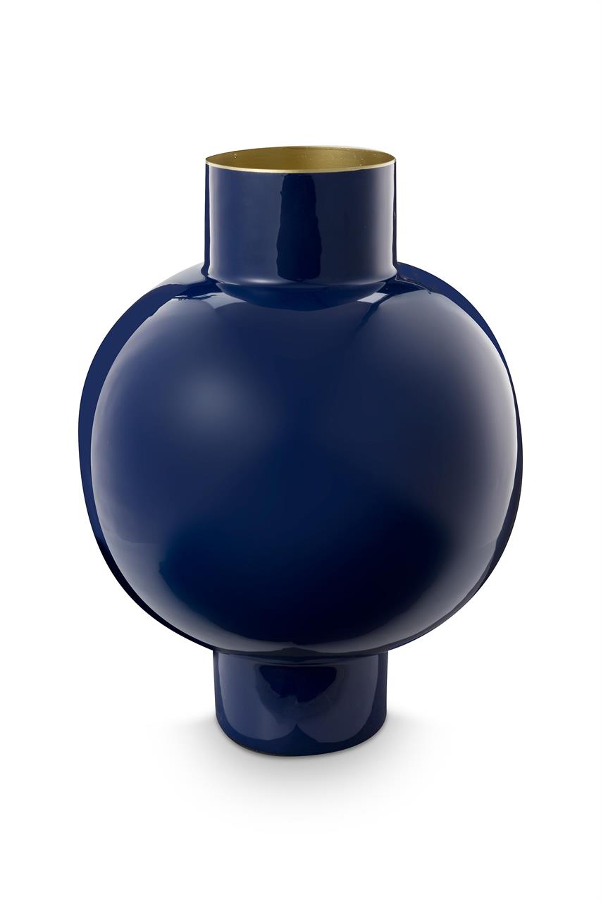 Vase groß, Metall, royalblau, 31,5x42cm