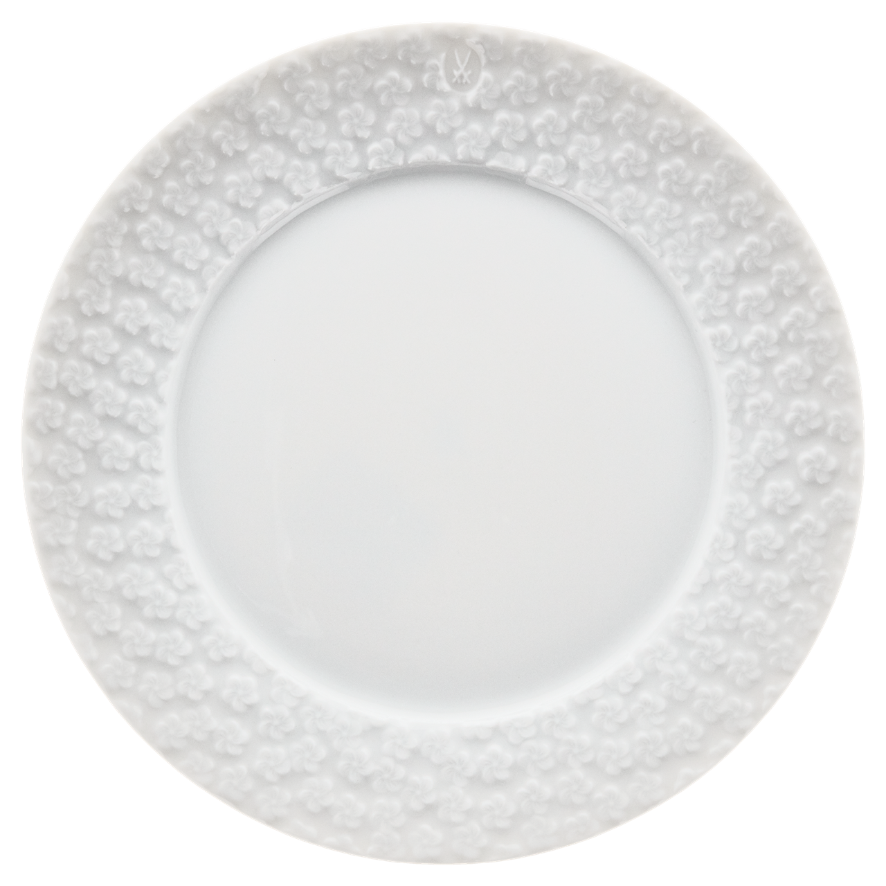 Der Brotteller Royal Blossom, No 41, hat einen Durchmesser von 17 cm. Der Rand ist mit einem feinen floralen Muster verziert und die Mitte ist schlicht gehalten.