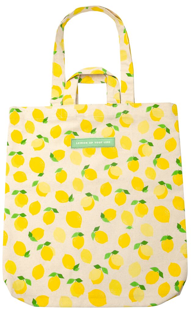 Dieses Bild zeigt den Shopper Lemons Allover. Eine große Einkaufstasche mit Zitronenmotiv.