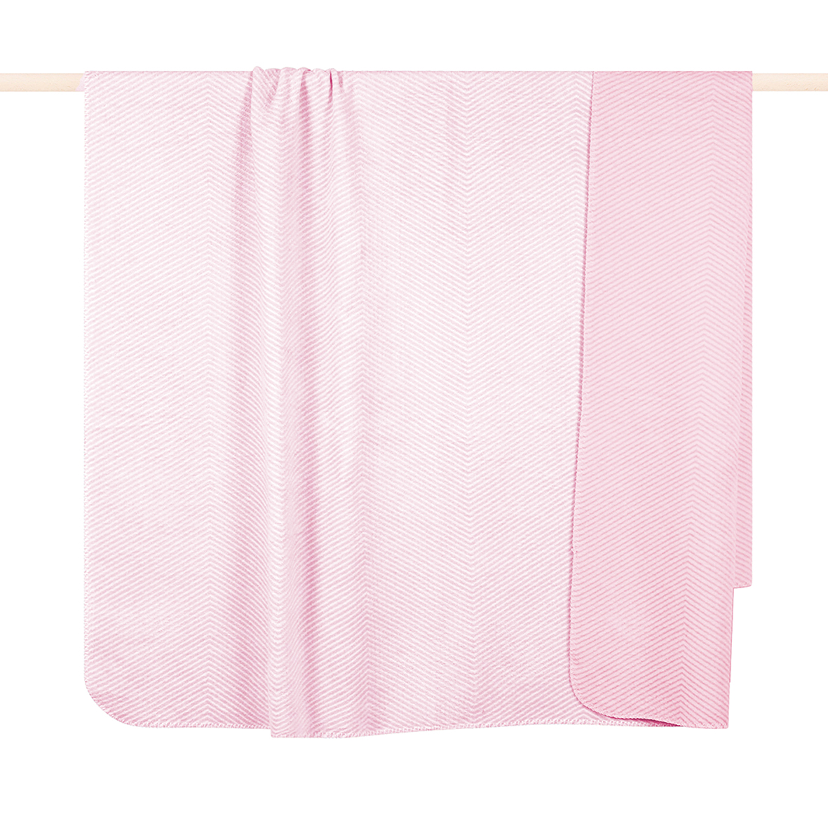 Die Abbildung zeigt die Decke BYRON in den Farben cream-light pink und den Maßen 150x200 cm. Diese Decke bietet ein sanftes und gemütliches Design.