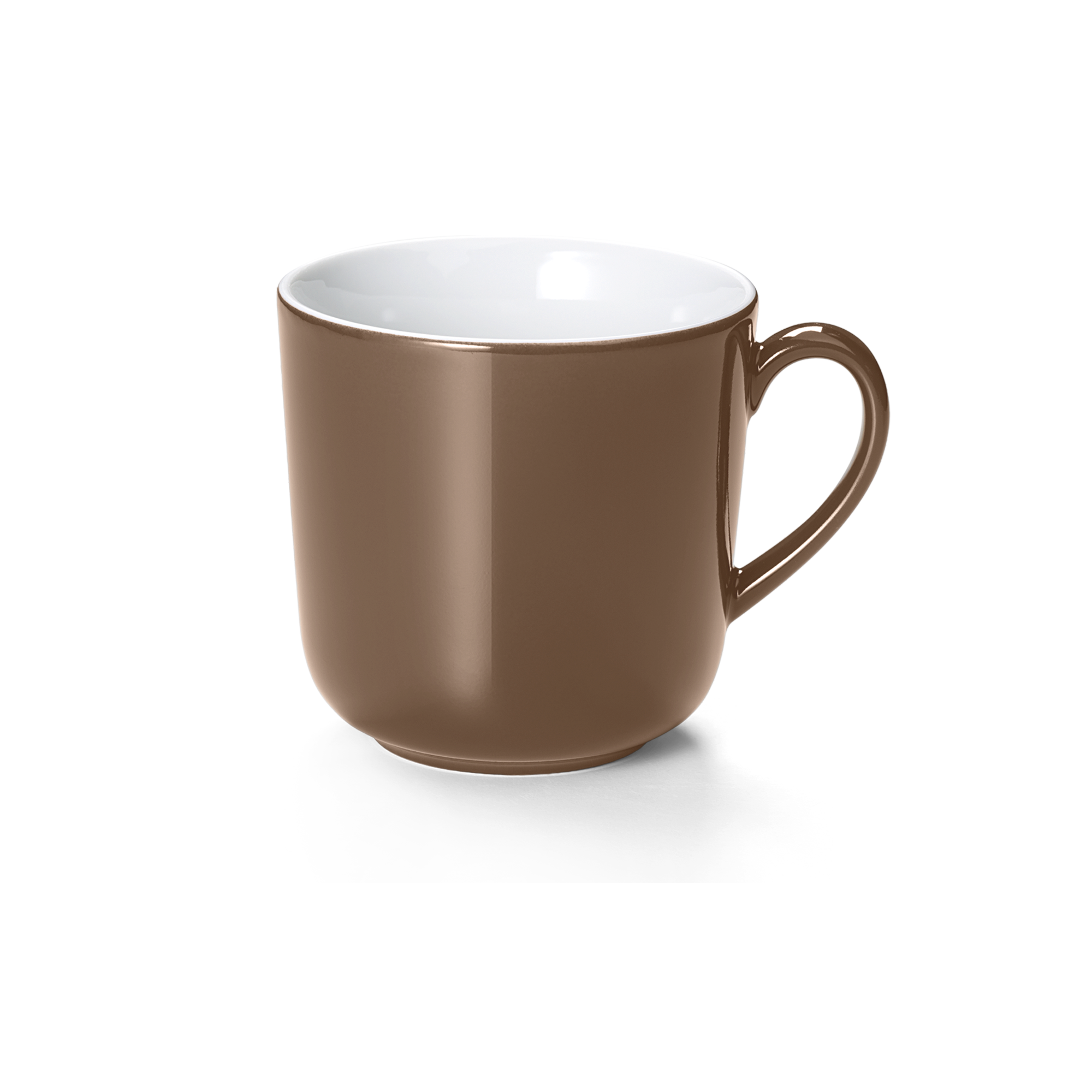 Becher mit Henkel, 0,32 Liter in Chocolate Solid Color. Dieser Becher ist praktisch für den täglichen Gebrauch.