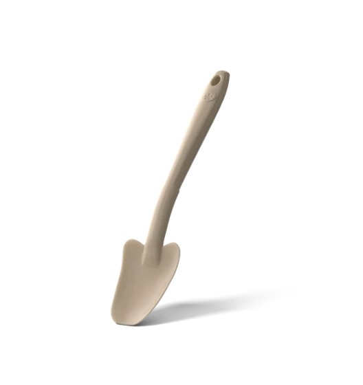 Der Restelöffel Taupe 20cm ist auf dem Bild zu sehen. Es handelt sich um einen Küchenlöffel in der Farbe Taupe.
