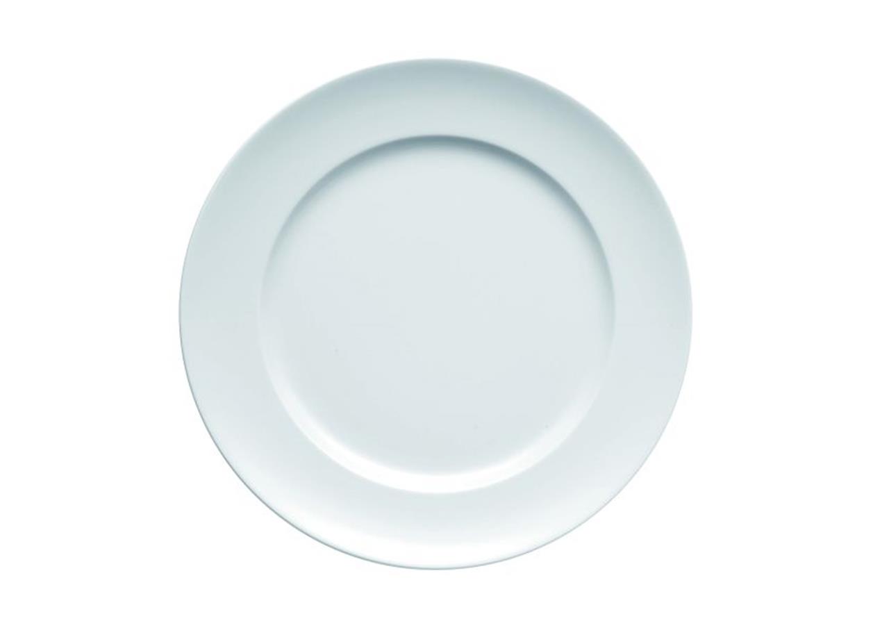 Auf dem Bild ist ein weißer Speiseteller mit einem Durchmesser von 27 cm zu sehen. Der Teller ist Teil der Serie "Sunny Day / Weiss".