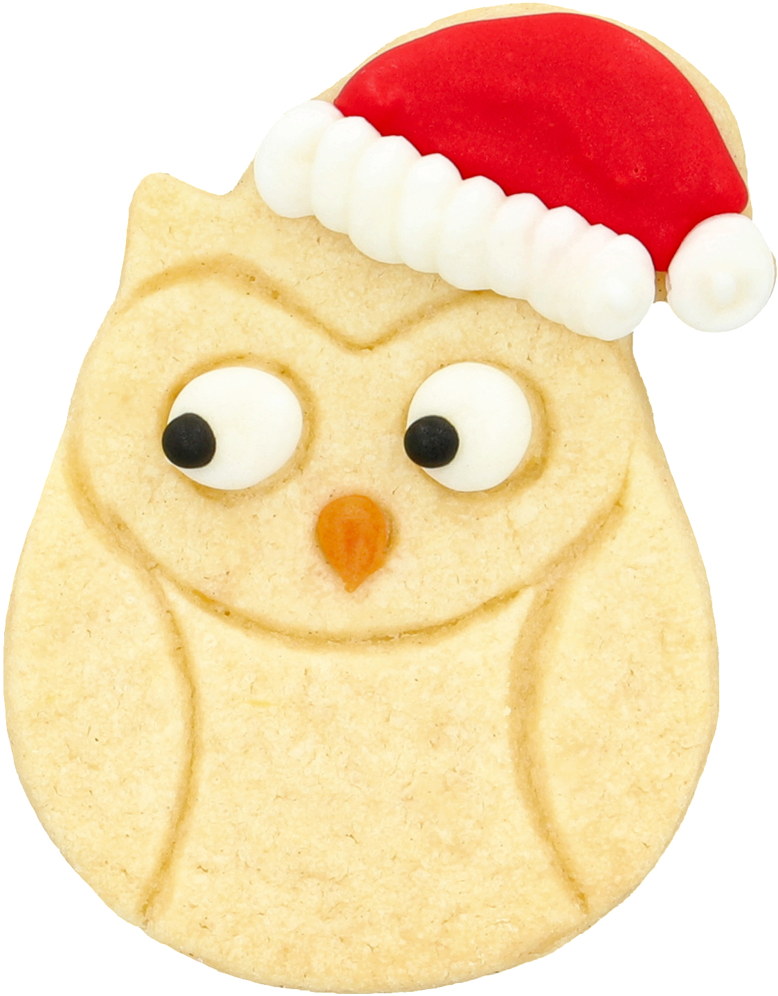 Ausstechform Weihnachtseule, 6,5 cm. Mit dieser Form lassen sich weihnachtliche Eulenplätzchen ausgestalten.