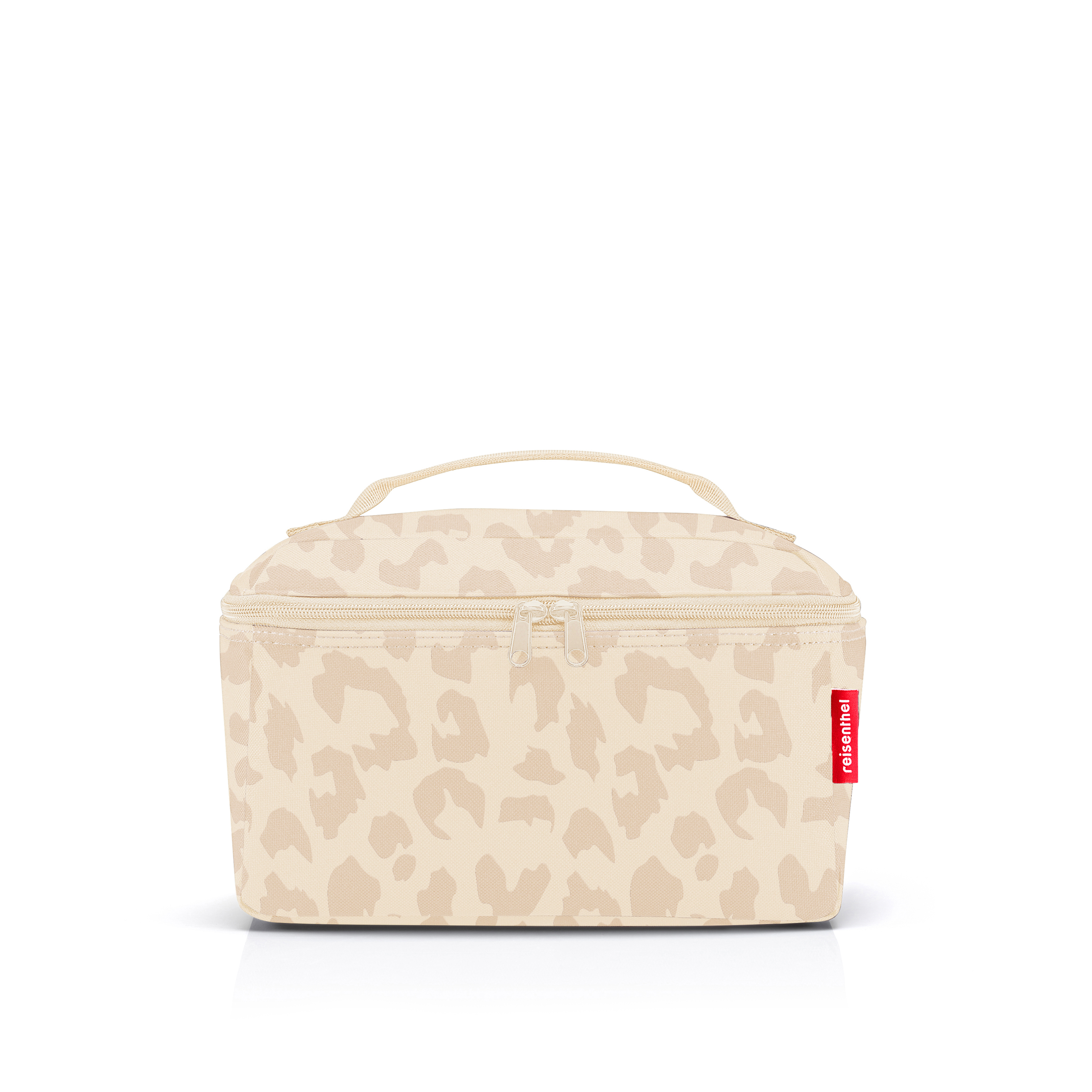 Gezeigt wird die Beautycase Leo Vanilla Kosmetiktasche. Dieses Produkt überzeugt mit einem stilvollen Leo-Design in Vanilletönen.