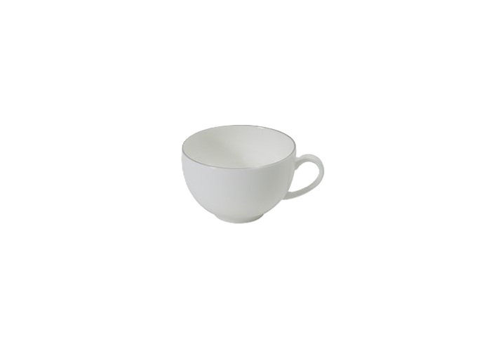 Auf dem Bild ist die Espresso Obertasse 0,11 l rund Platin Line Fine Bo dargestellt. Diese Tasse eignet sich perfekt für Espresso.