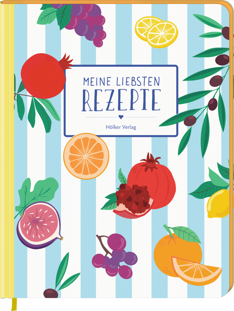 Meine Liebsten Rezepte - Kaliméra (Einschreibbuch). Das Bild zeigt die Vorderseite des Einschreibbuches für Rezepte.